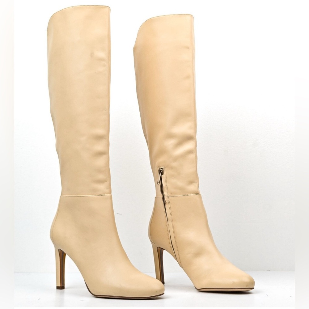 NEW- Sam Edelman Women's SHAUNA Off White Knee High Boots in Eggshell / Cream - Picture 3 of 17